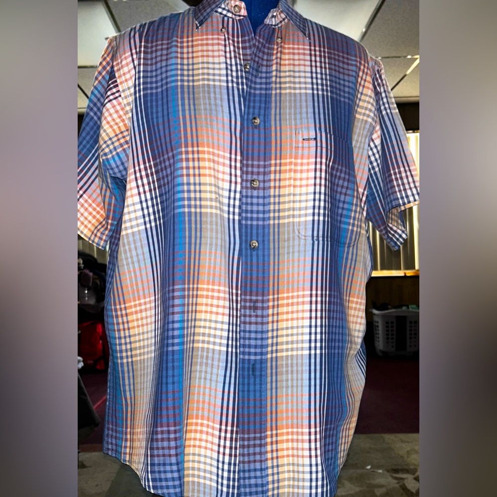 GANT MENS SHORT SLEEVE BUTTON SHIRT SIZE-LARGE